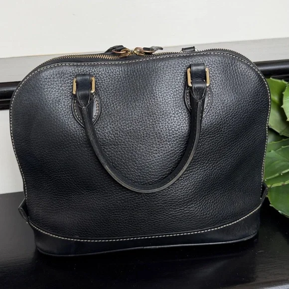 Dooney & Bourke Genuine Leather Dome Satchel Pebbled Top Handle Handbag Purse - Picture 6 of 10